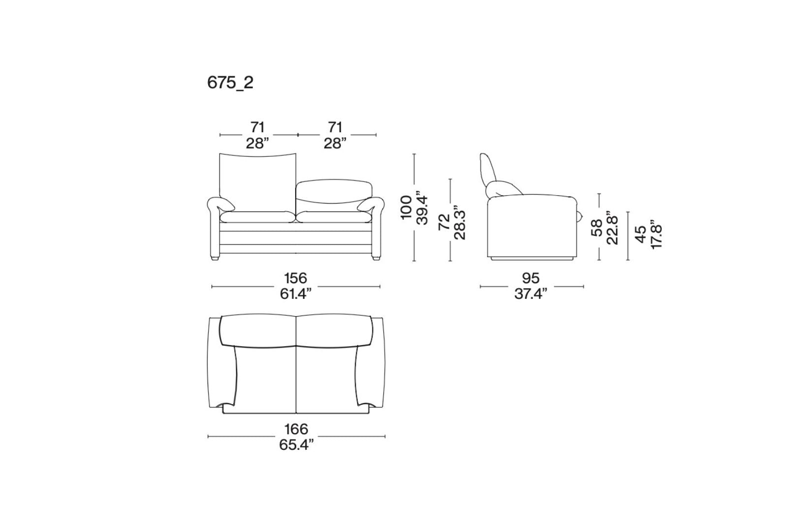 Cassina 675 Maralunga nieuw binnenkussen zitting