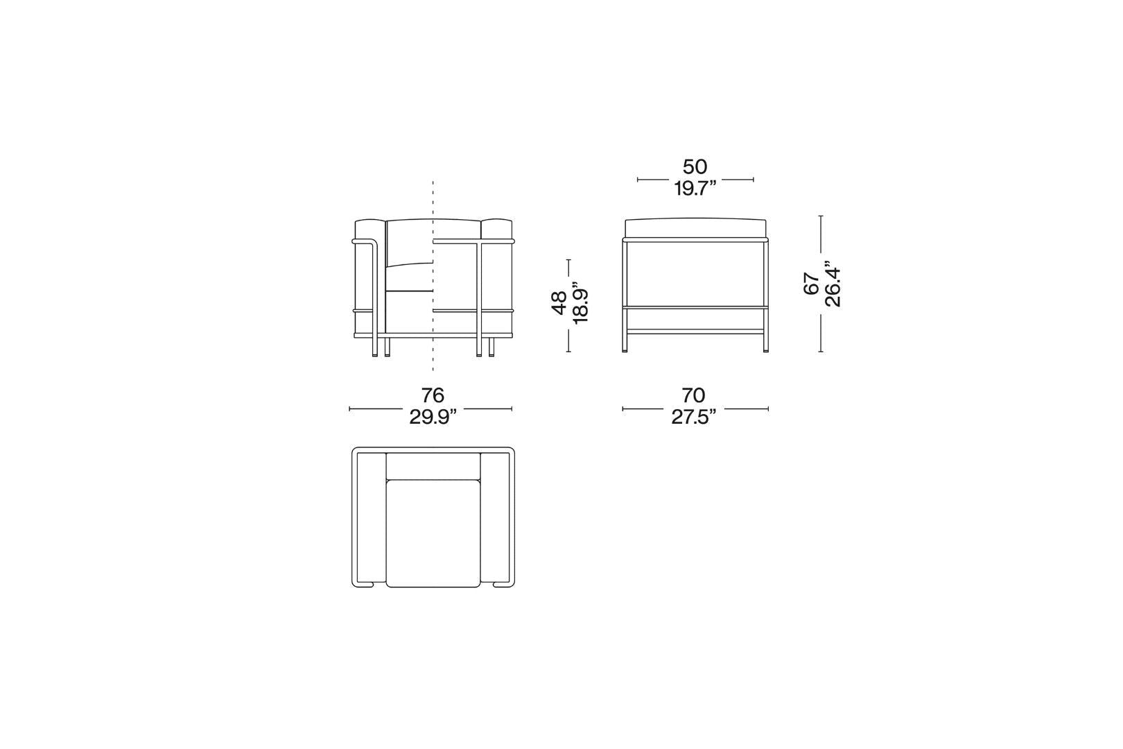 Cassina LC2 | Set elastische riemen en haken