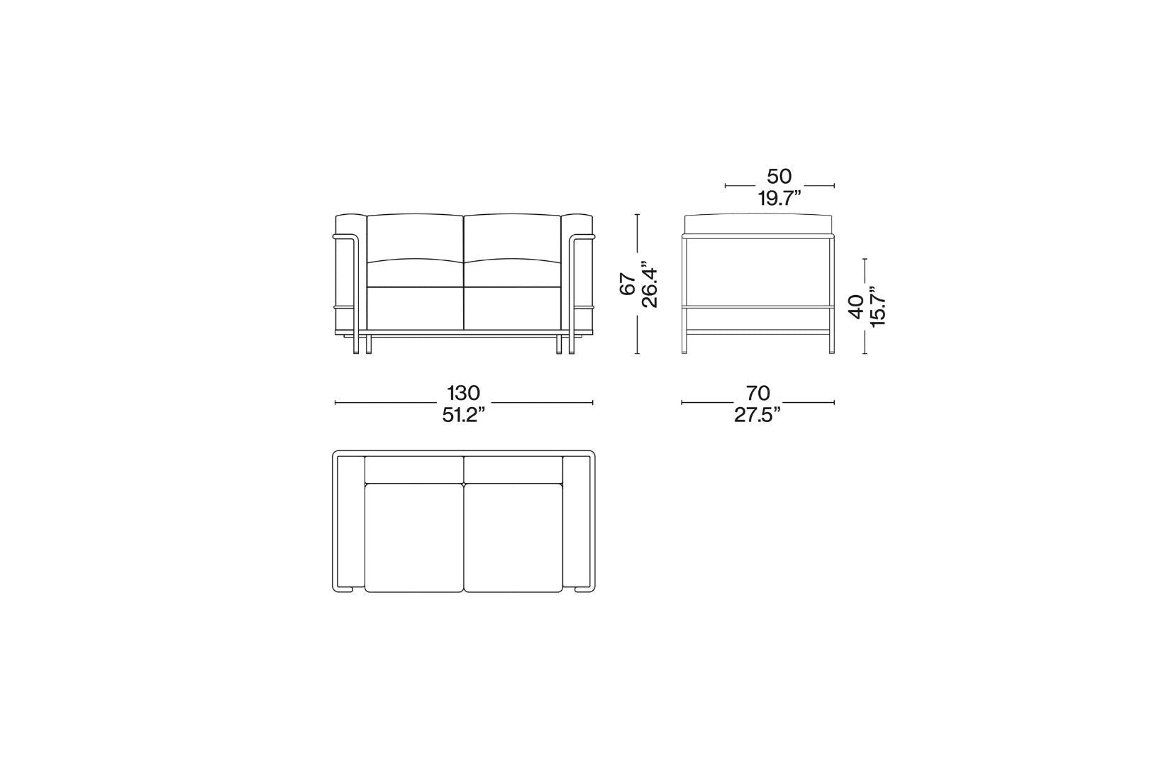 Cassina LC2 | Set elastische riemen en haken