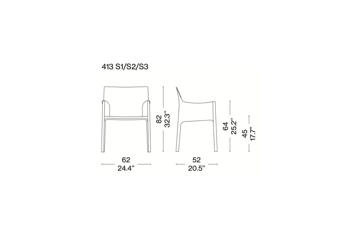 Kunstof zitschaal voor Cassina CAB Chair