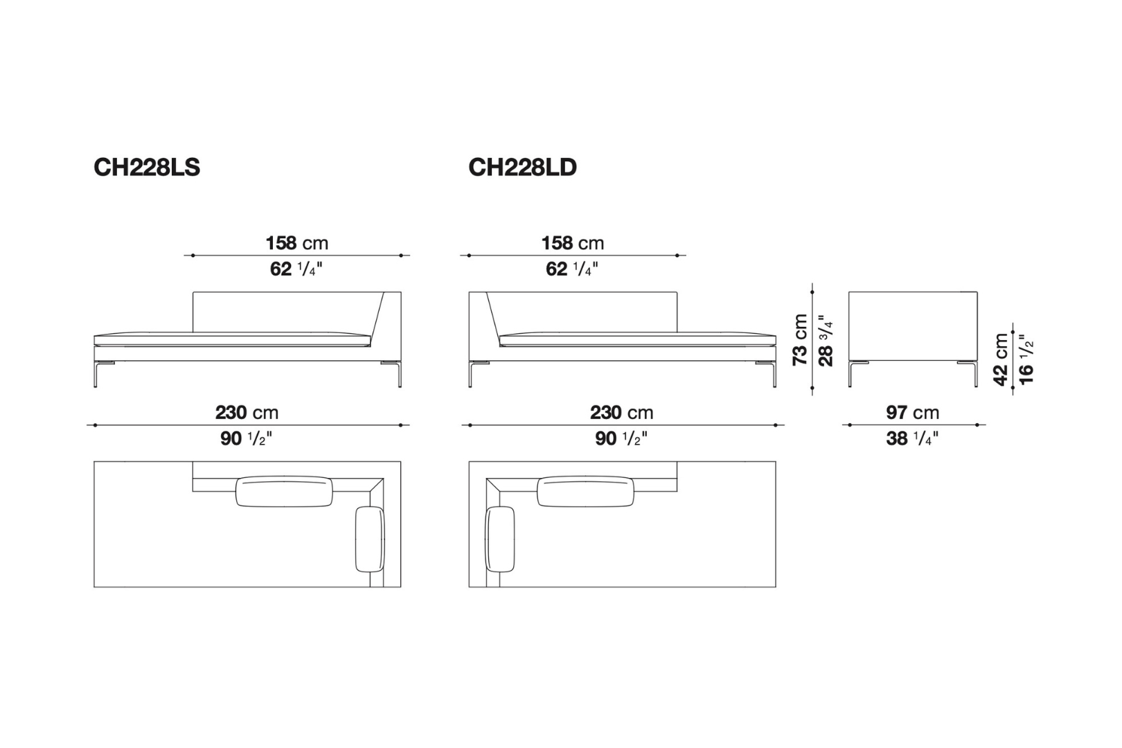 Inner cushion seat for B&B Italia Charles sofa
